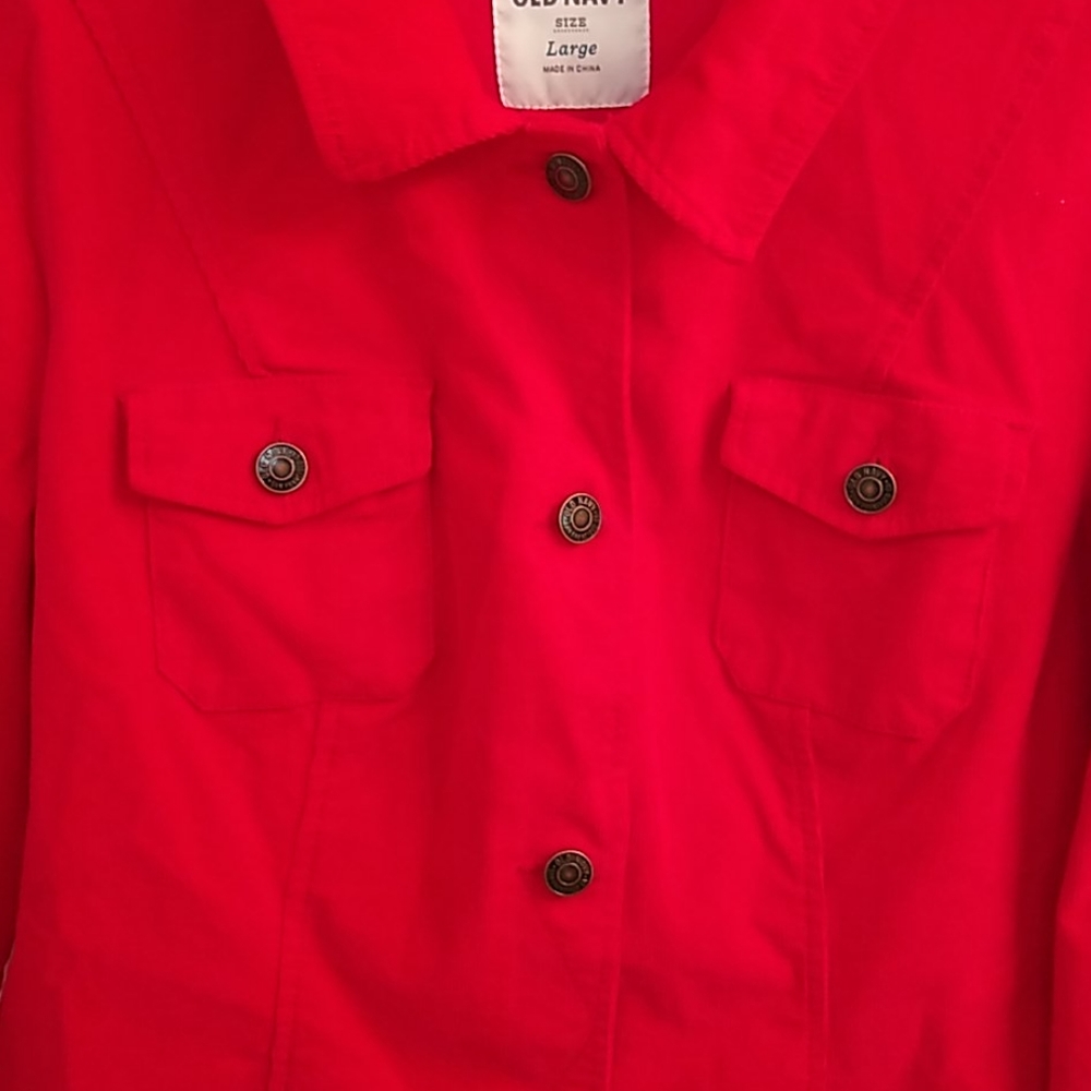 Red Corduroy Button Down Jacket - image 3